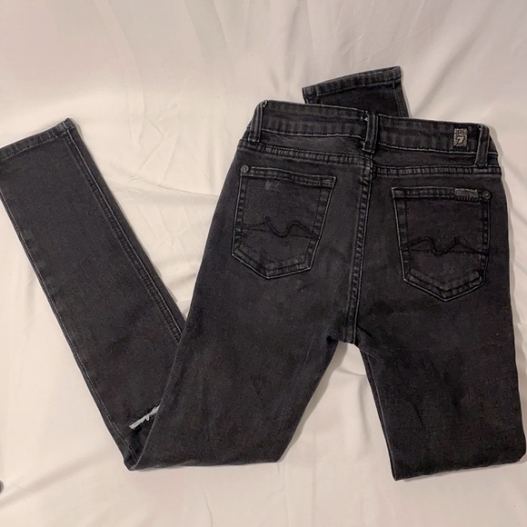 Girls 7 For All Mankind size 8 distressed jeans - Picture 1 of 4